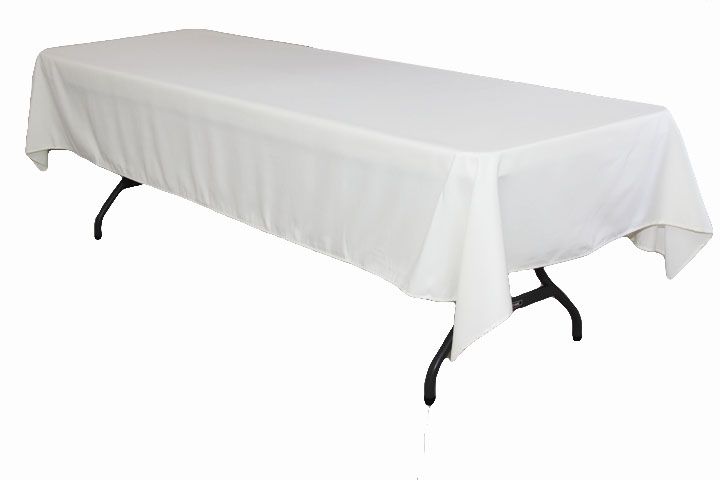 8Ft Rectangle Tablecloth On White.
